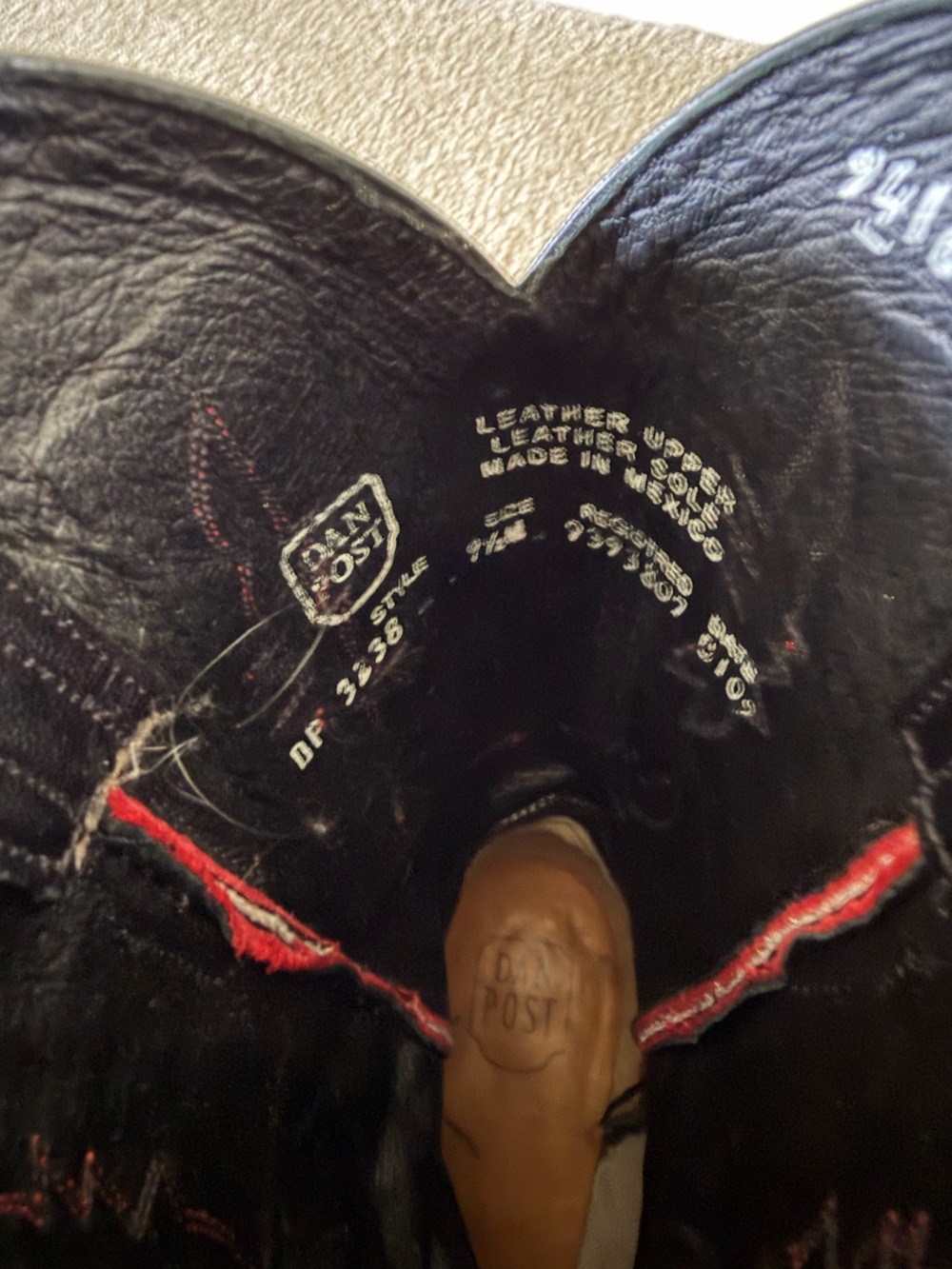 Dan Post Red & Black Cowboy Boots - Picture 4 of 4